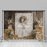 Aperturee - Aperturee Pastel Eggs Floral Door Easter Festival Backdrop